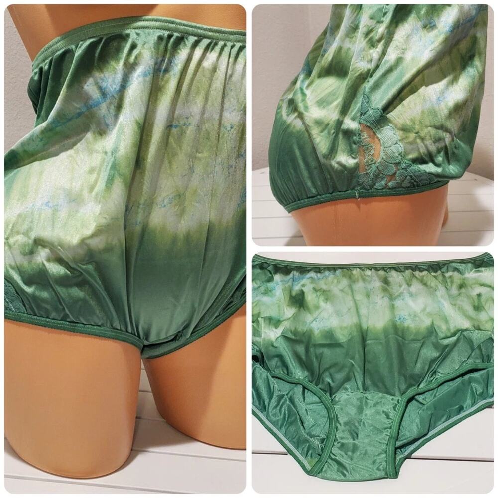 Vanity Fair Lace Nouveau Nylon Full Cut Panty Blue Green Blitz Rainbow Shift 11